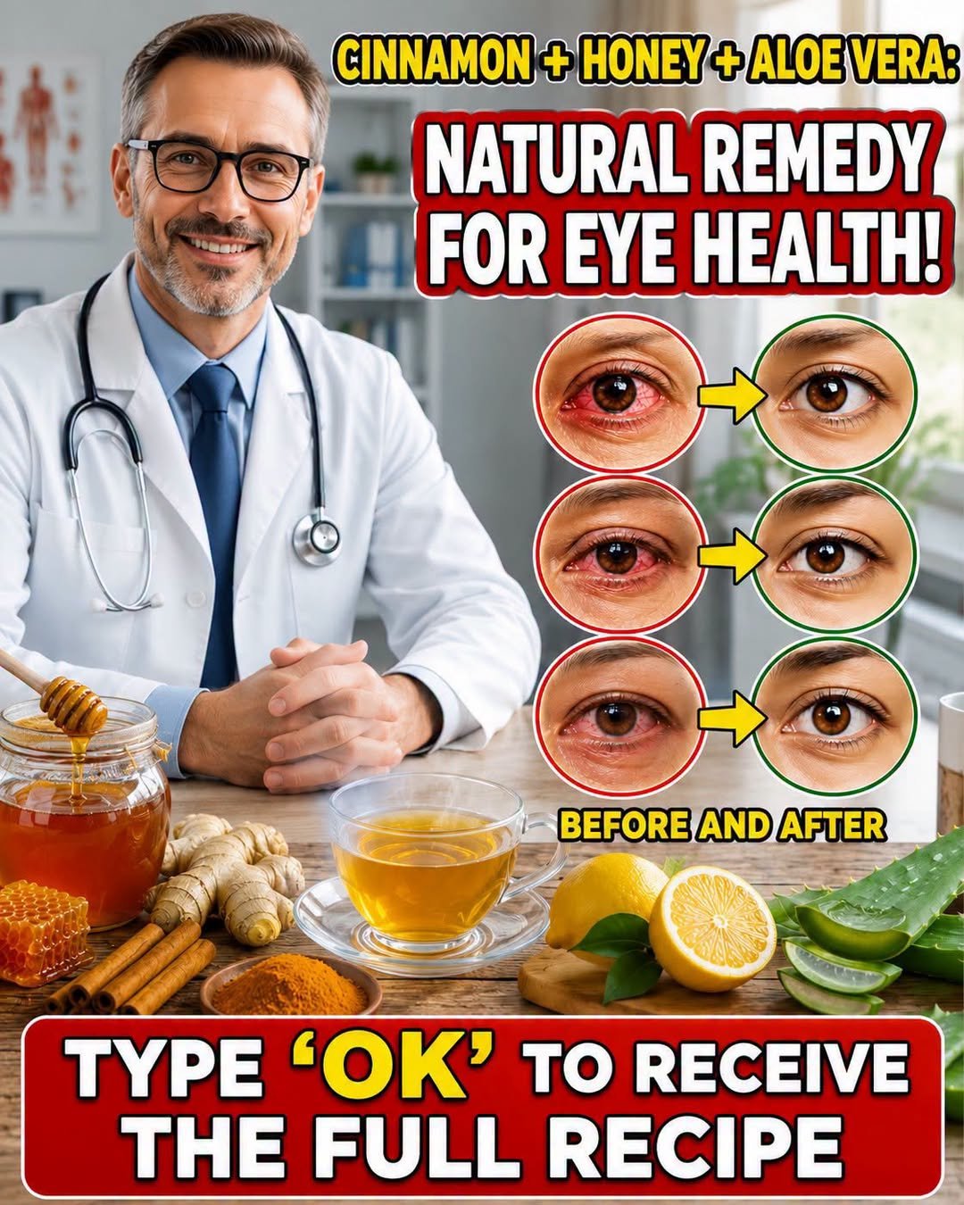 Cinnamon, Honey and Aloe Vera: A Natural Wellness Recipe for Eye Health