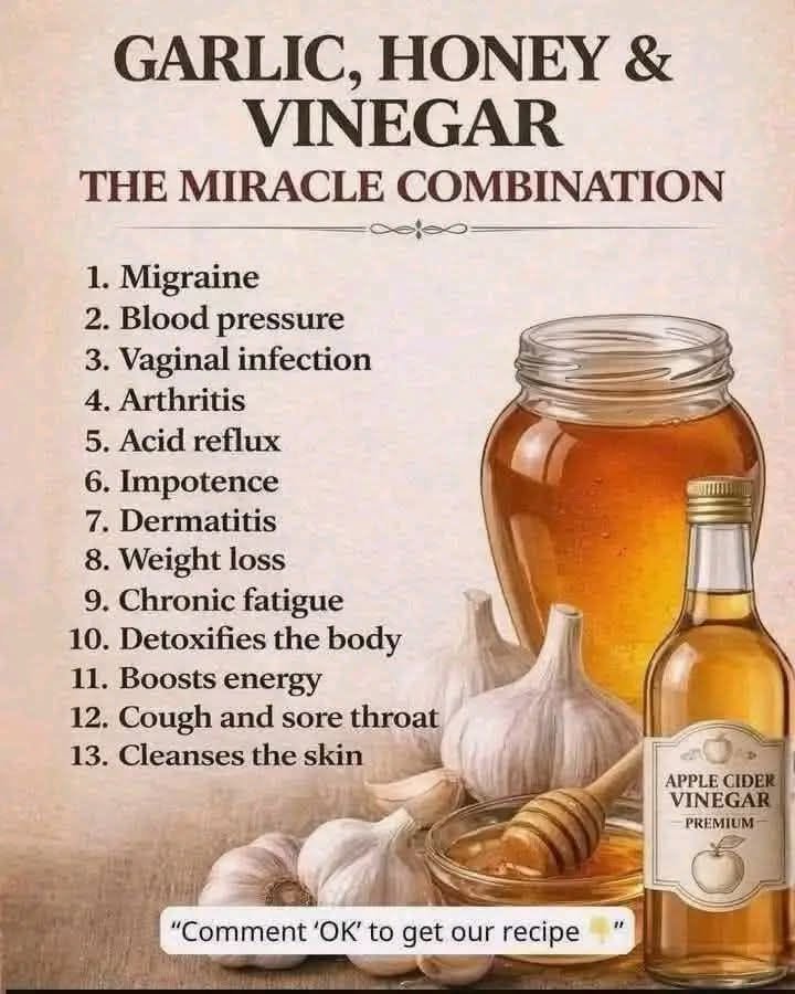 Garlic, Honey, and Apple Cider Vinegar: A Traditional Homemade Recipe and Its Potential Benefits